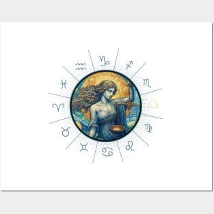 ZODIAC Libra - Astrological LIBRA - LIBRA - ZODIAC sign - Van Gogh style - 6 Posters and Art